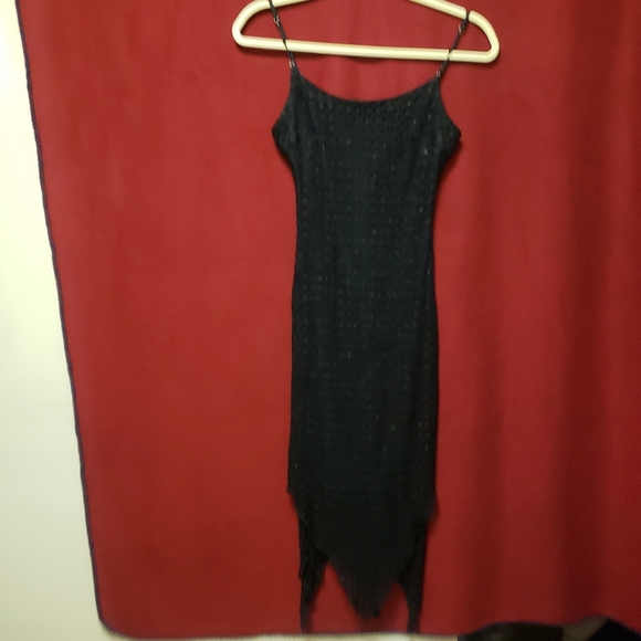 Vintage Be Smart-lined All lace Hi-Low Dress with beaded straps- Sz.3/4- gpl - Picture 1 of 10